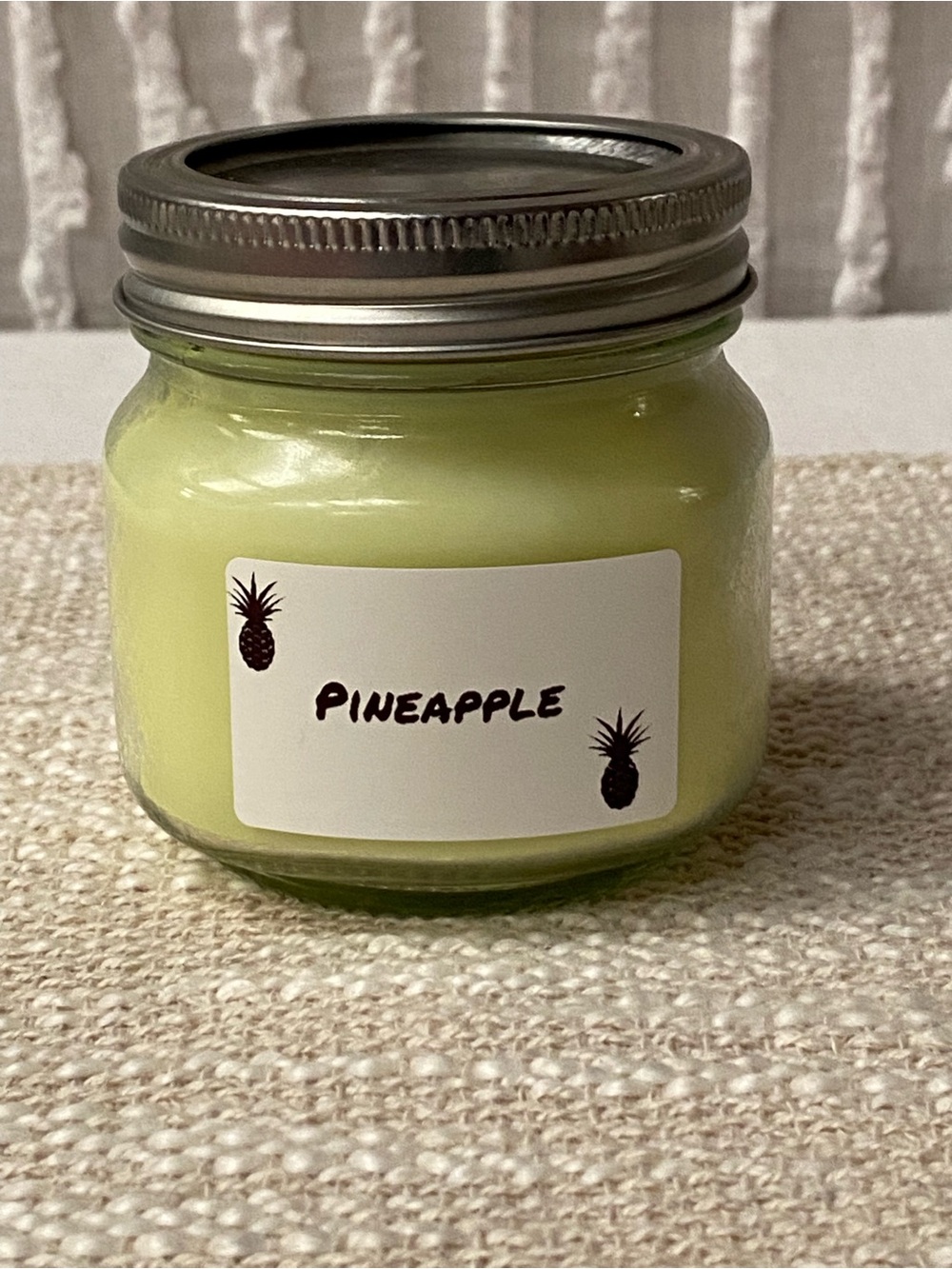 Pineapple Scented Organic 8oz Candle - Mason Jar Candle